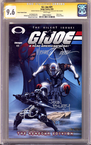 G.I. Joe 21 CGC 9.6 (NM+) (2003) Turner Exclusive Variant Signed x3 Cover Zeck, Beatty & Park