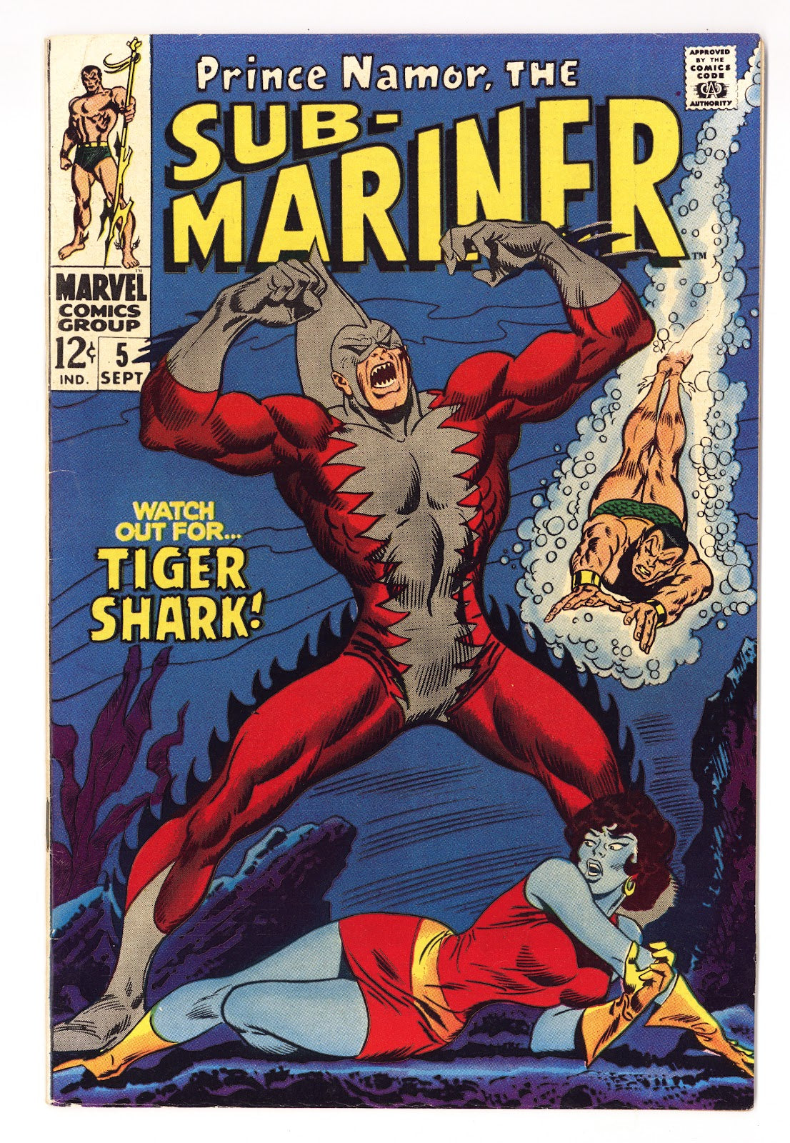 Sub-Mariner Vol 1 5  FN/VF (7.0)   (1968)