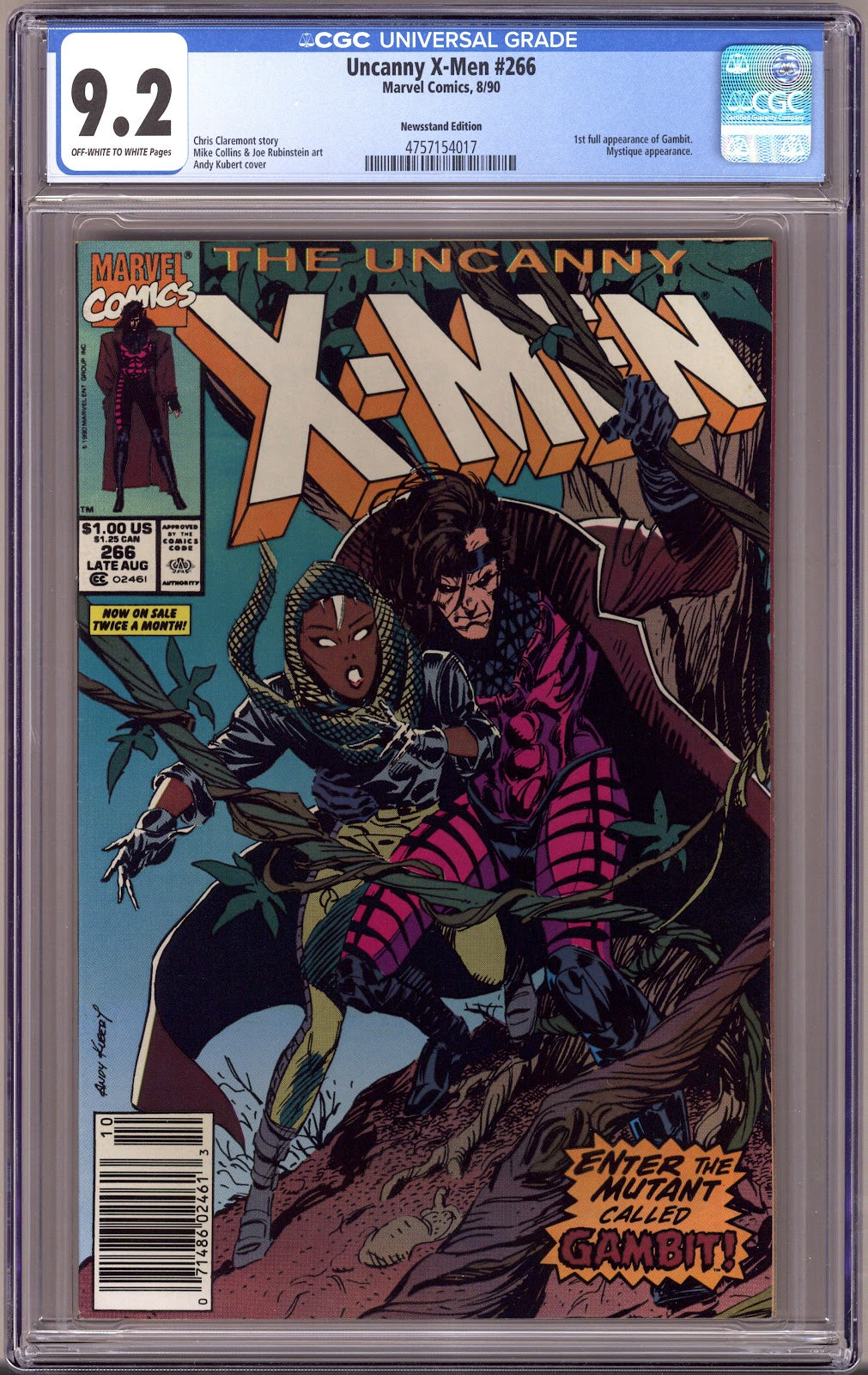 The Uncanny X-Men Vol 1 266 CGC 9.2 (NM-)   (1990)   Newsstand  