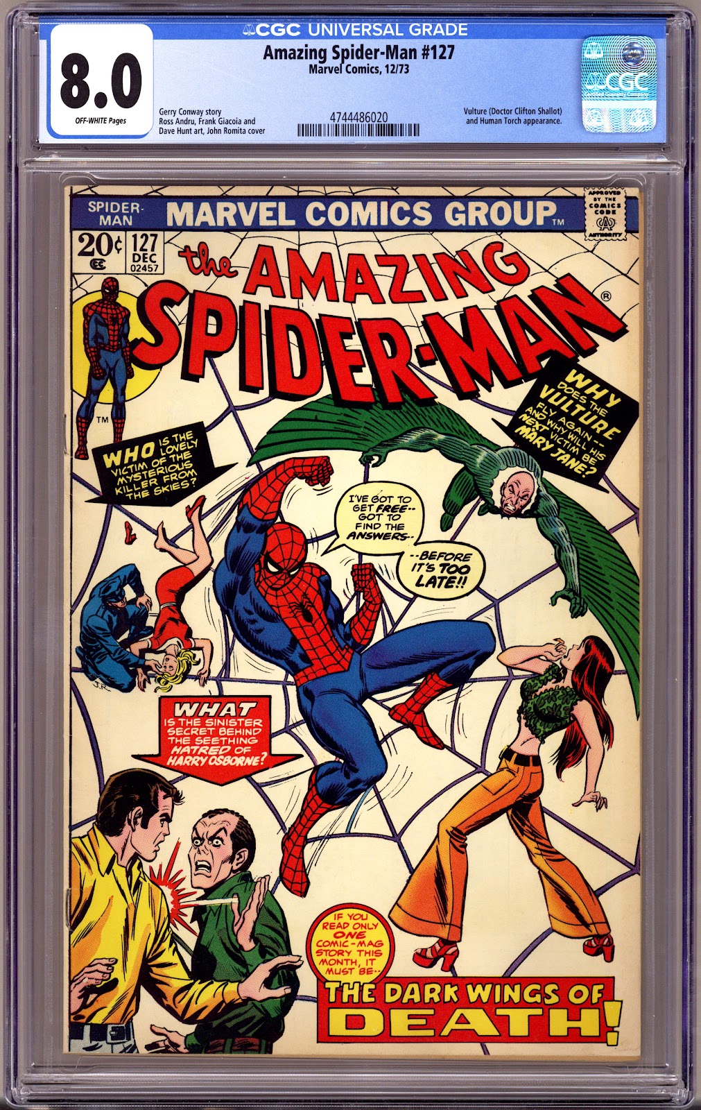 The Amazing Spider-Man Vol 1 127 CGC 8.0 (VF)   (1973)     