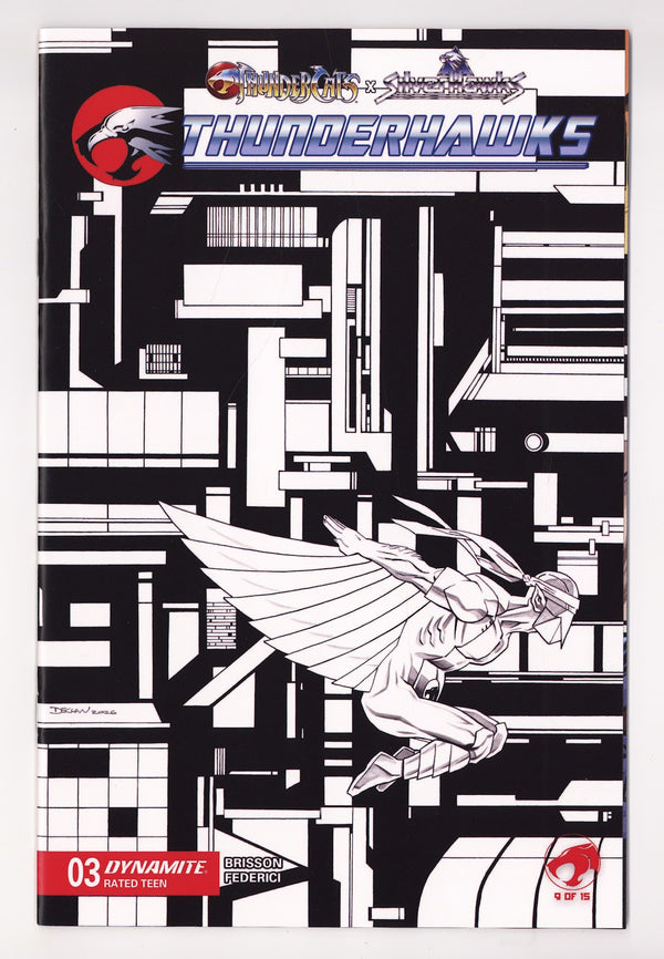 Thundercats X Silverhawks Thunderhawks 3 Shalvey B&W Variant (2026)