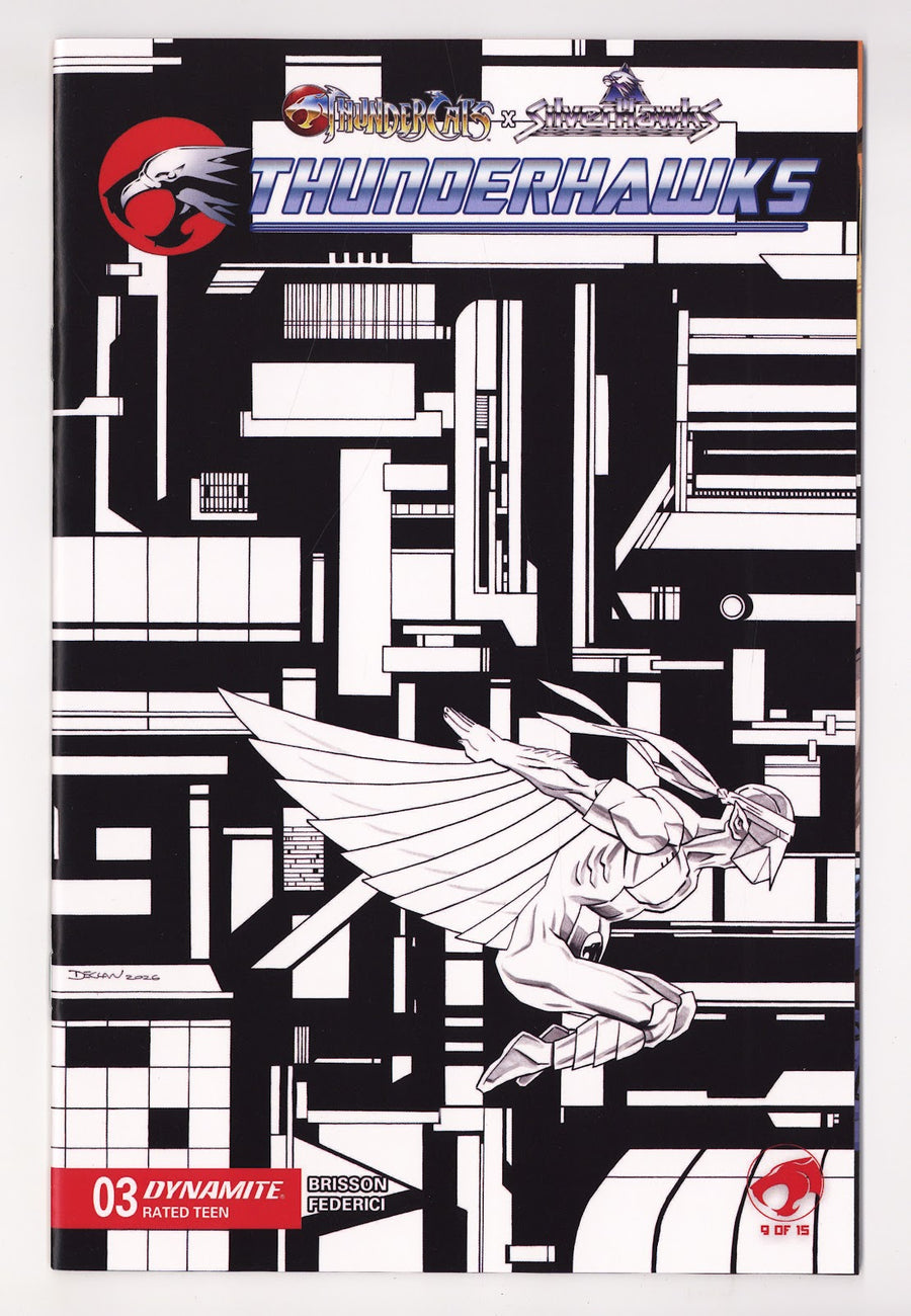 Thundercats X Silverhawks Thunderhawks 3 Shalvey B&W Variant (2026)