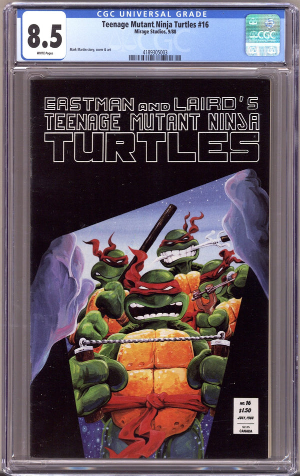 Teenage Mutant Ninja Turtles Vol 1 16 CGC 8.5 (VF+) White Pages  (1988)