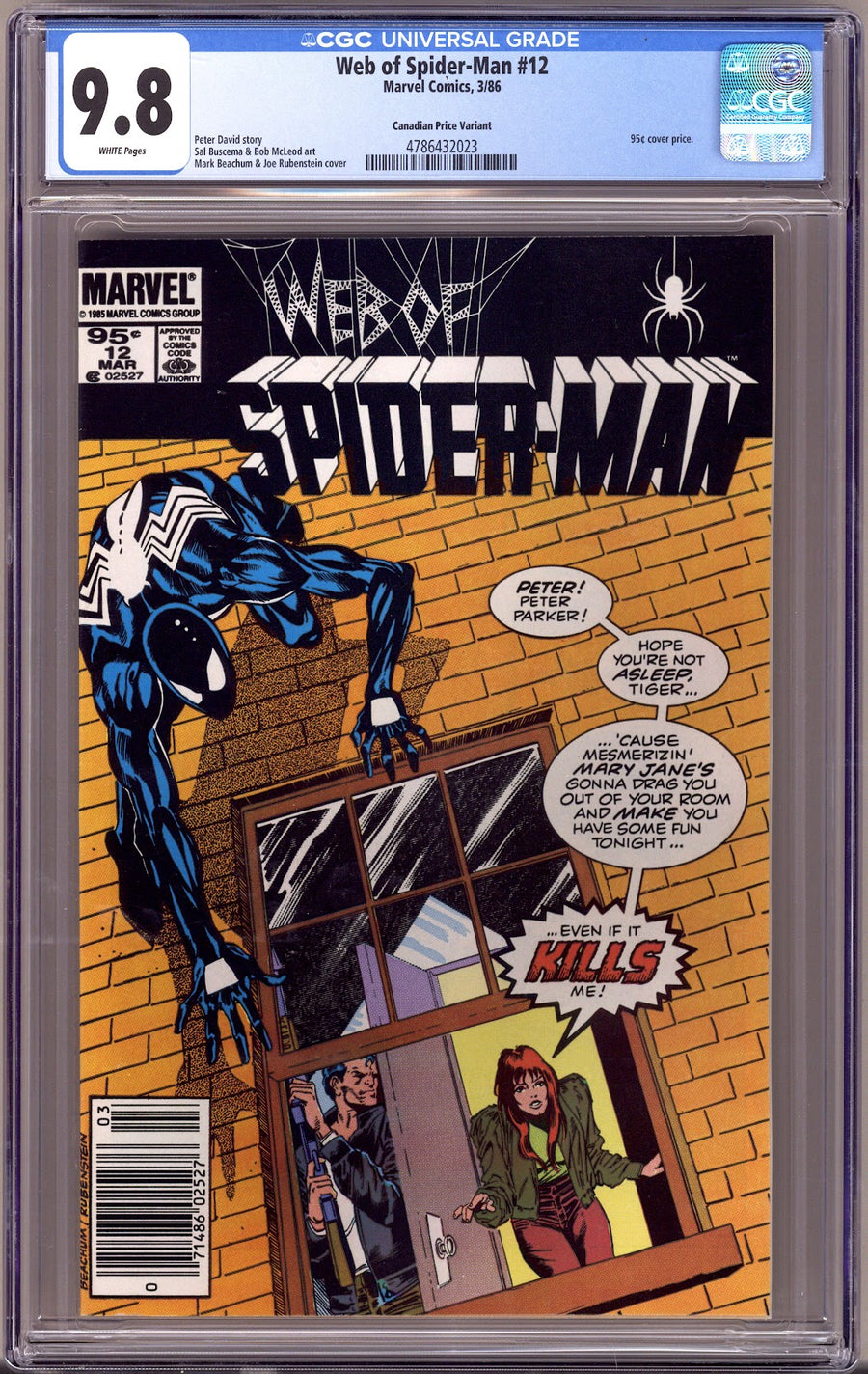 Web of Spider-Man Vol 1 12 CGC 9.8 (NM/M)   (1986)   Canadian Price Variant