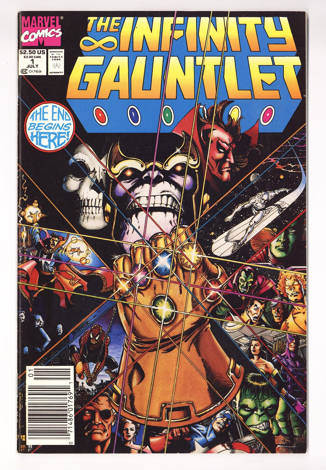 The Infinity Gauntlet Vol 1 1 NM- (9.2) (1991) Newsstand 