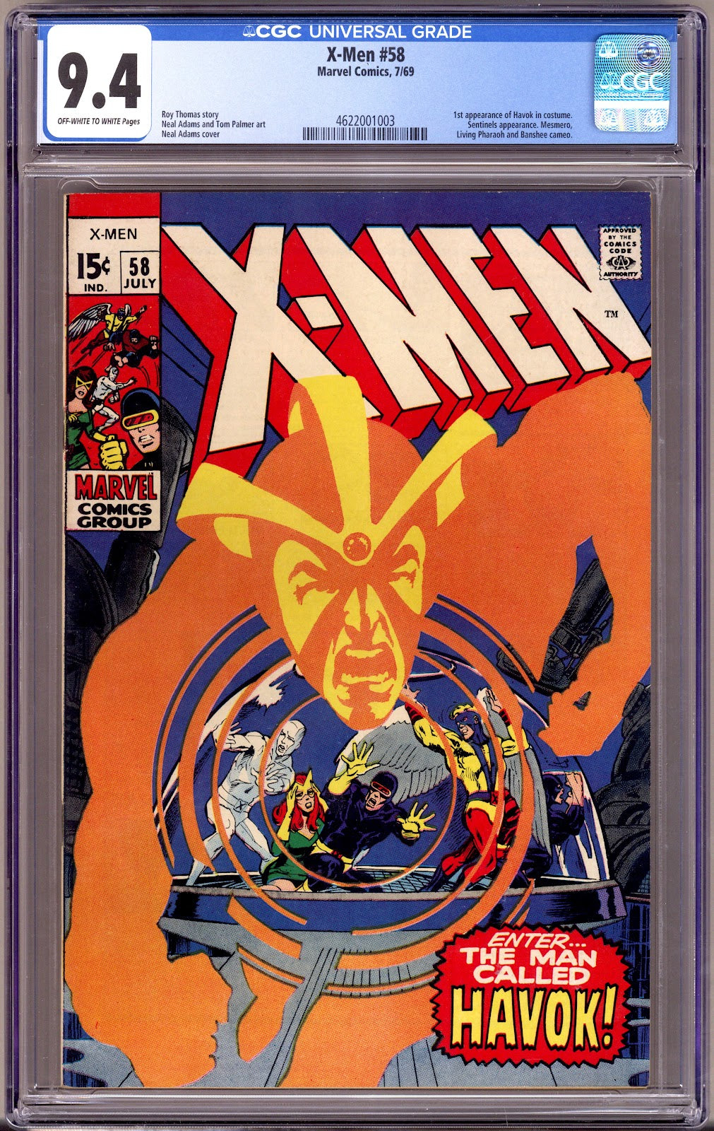 The X-Men Vol 1 58 CGC 9.4 (NM)   (1969)