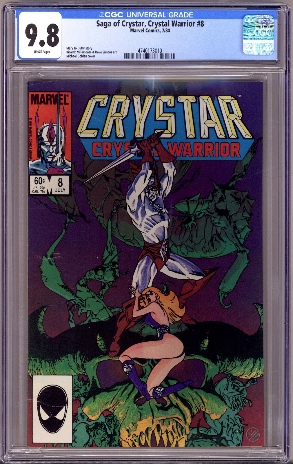 The Saga of Crystar, Crystal Warrior 8 CGC 9.8 (NM/M) (1984) 