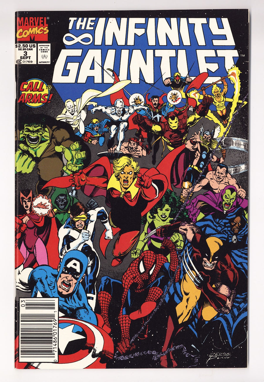 The Infinity Gauntlet Vol 1 3 Mid Grade (1991) Newsstand 