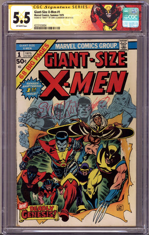 Giant-Size X-Men Vol 1 1 CGC 5.5 (FN-)   (1975)     Signed / Remarked x1 Cover Chris Claremont