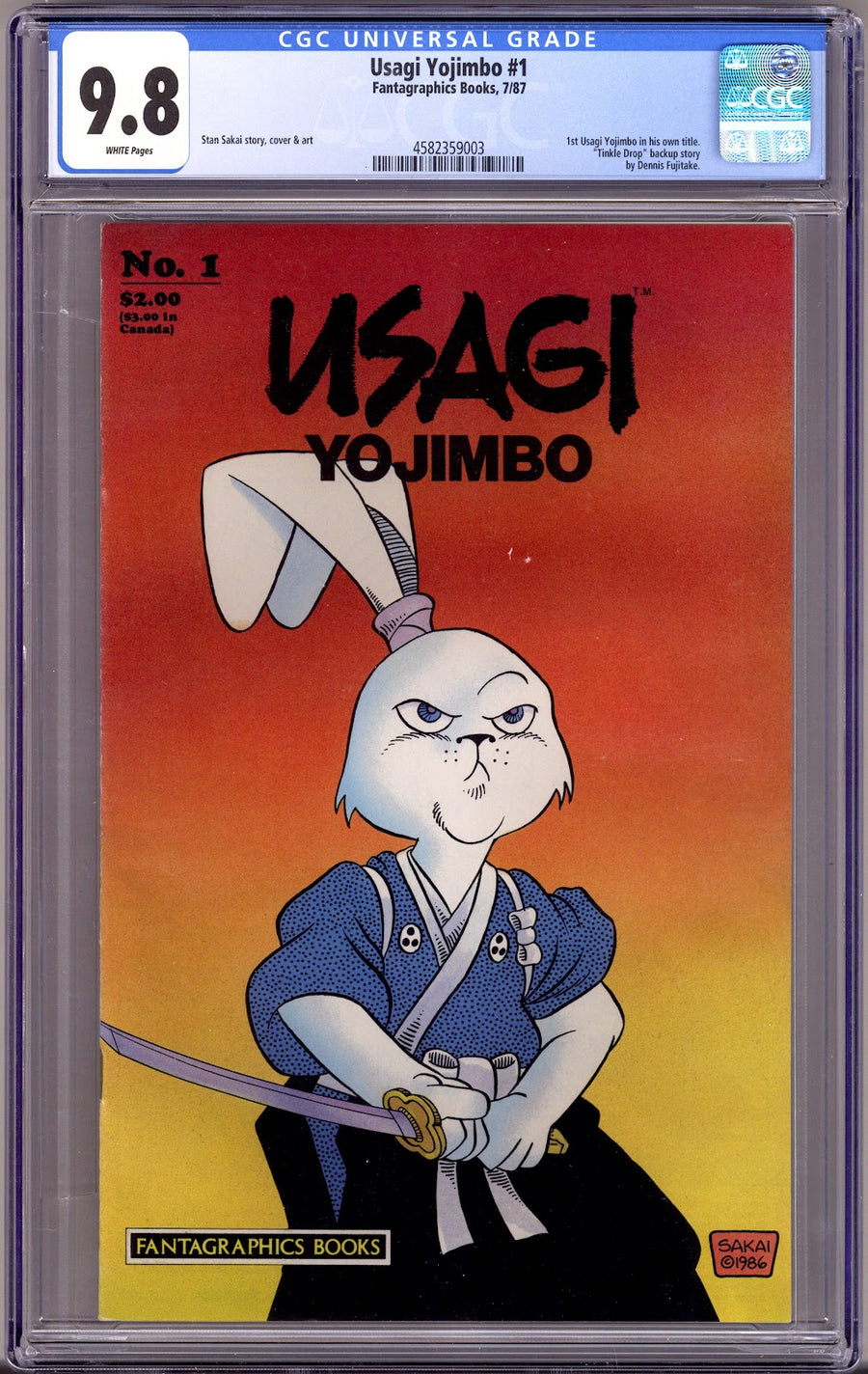 Usagi Yojimbo Vol 1 1 CGC 9.8 (NM/M)   (1987)   2nd Print