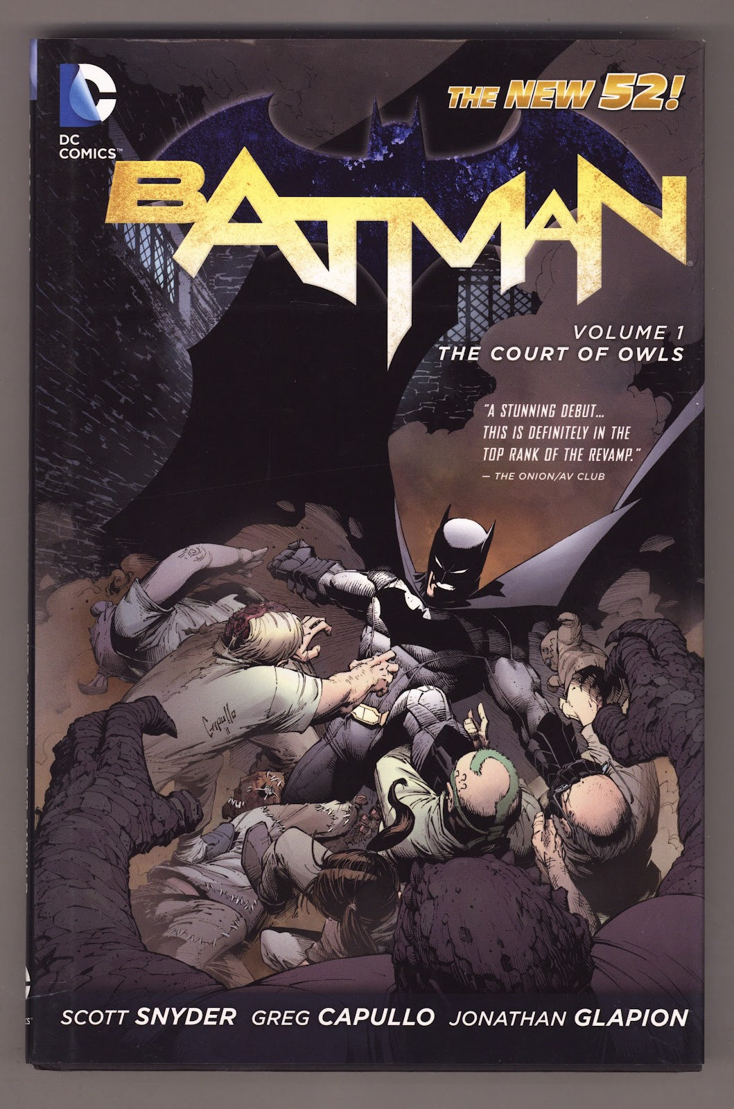 Batman HC Vol 1 Mid Grade Court of Owls (2012) 4th Print Signed x1 1st Page Greg Capullo 