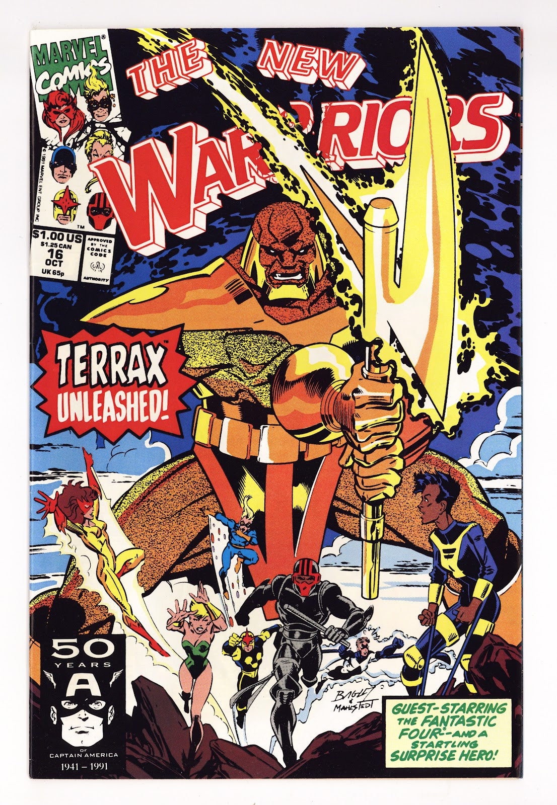 The New Warriors Vol 1 16 Mid Grade (1991) Direct 