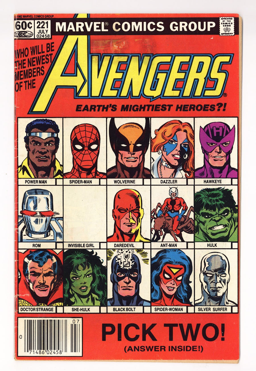The Avengers Vol 1 221  Low Grade   (1982)   Newsstand  