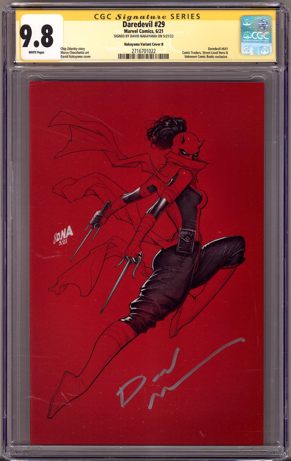 Daredevil Vol 6 29 (641) CGC 9.8 (NM/M) (2021) Nakayama Daredevil Virgin Exclusive Variant Signed x1 Cover David Nakayama