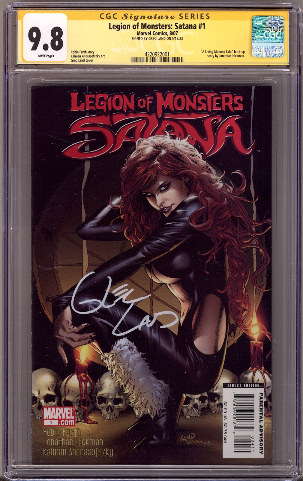 Legion of Monsters: Satana 1 CGC 9.8 (NM/M) (2007) Signed x1 Cover Greg Land 