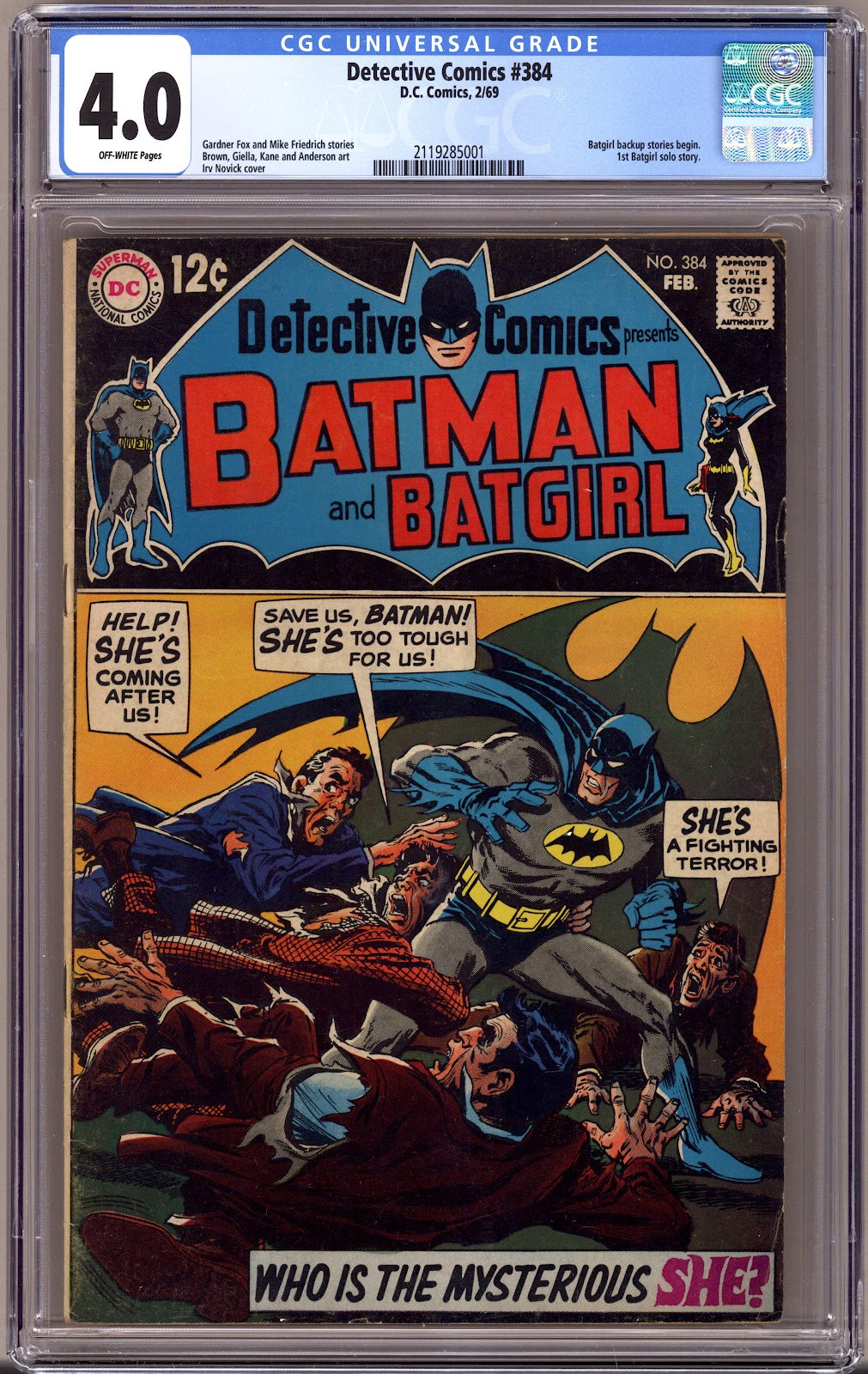Detective Comics Vol 1 384 CGC 4.0 (VG)   (1969)