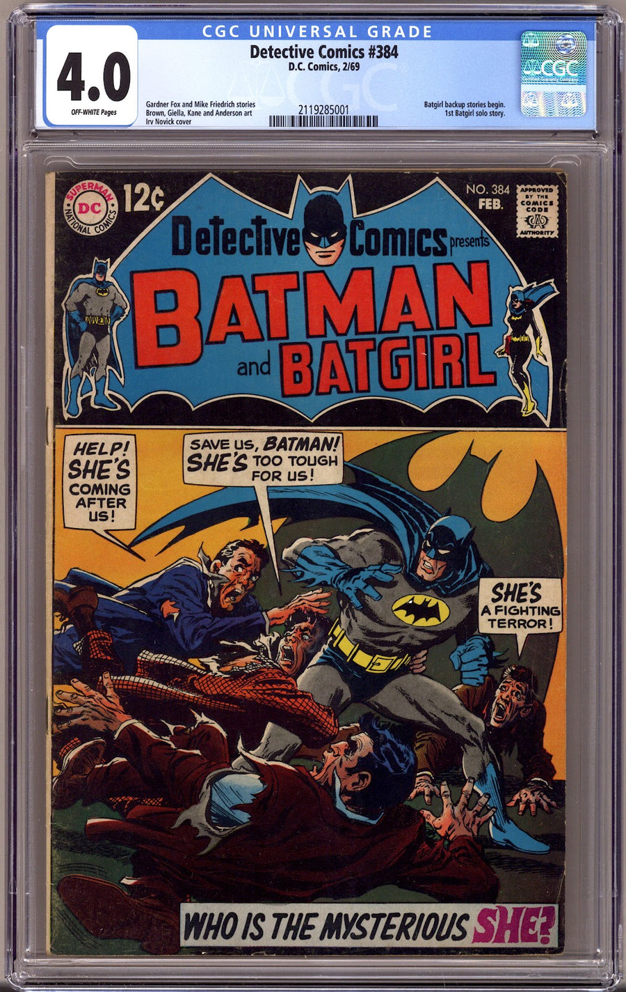 Detective Comics Vol 1 384 CGC 4.0 (VG)   (1969)