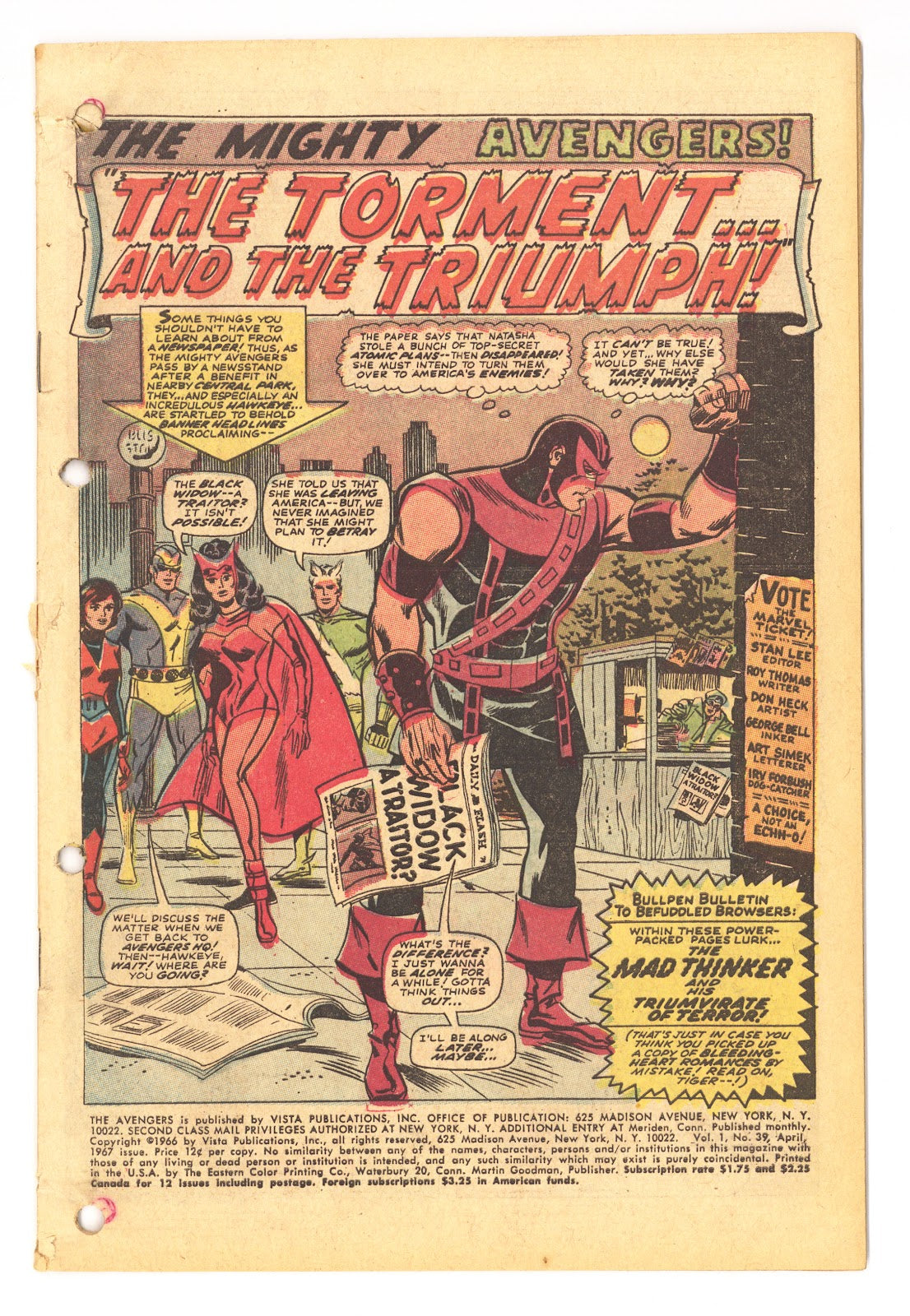 The Avengers Vol 1 39 Coverless (1967) 