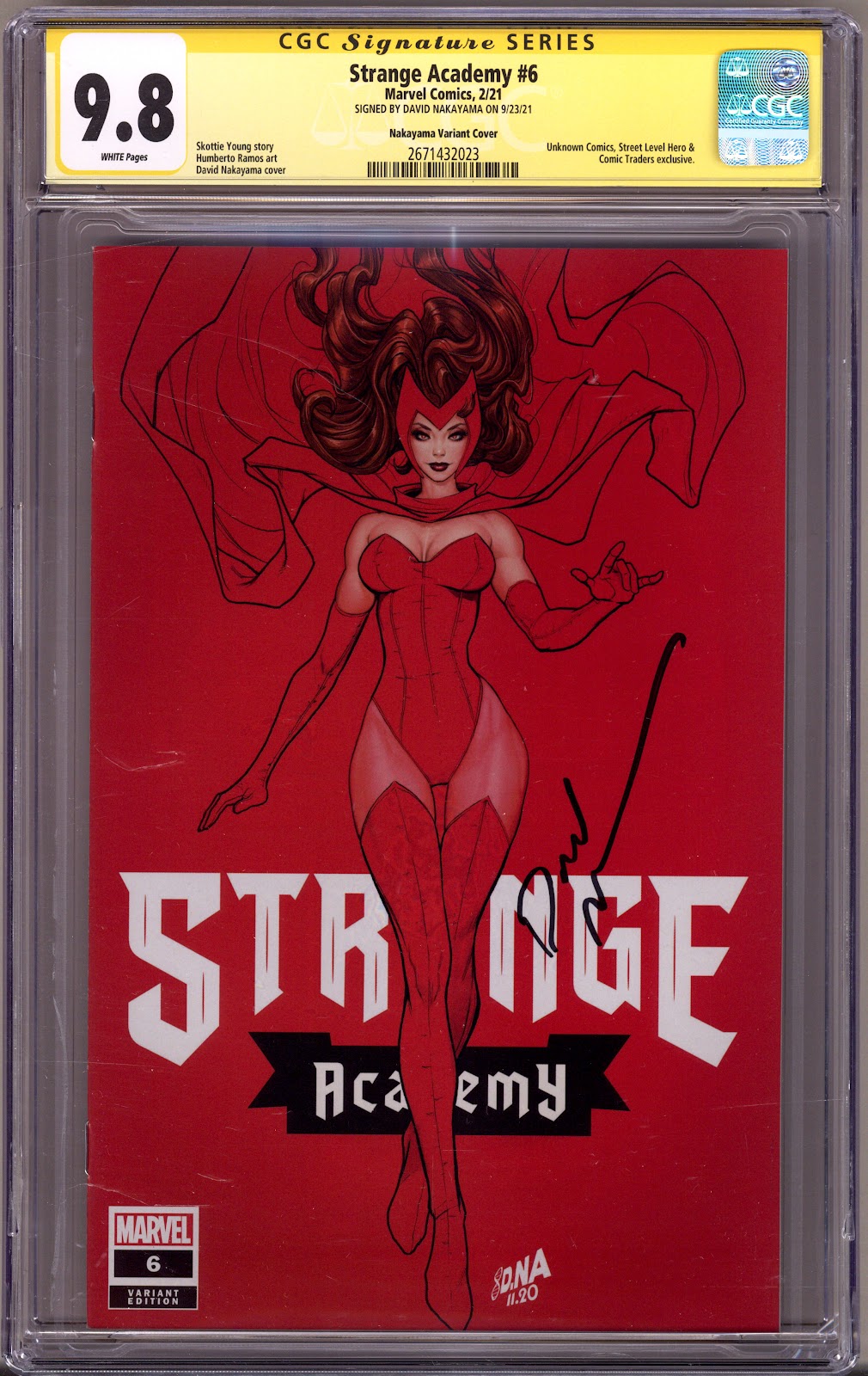 Strange Academy Vol 1 6 CGC 9.8 (NM/M) (2021) Nakayama Exclusive Variant Signed x1 Cover David Nakayama 