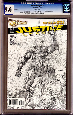 Justice League Vol 1 4 CGC 9.6 (NM+) (2012) Lee Sketch Incentive Variant