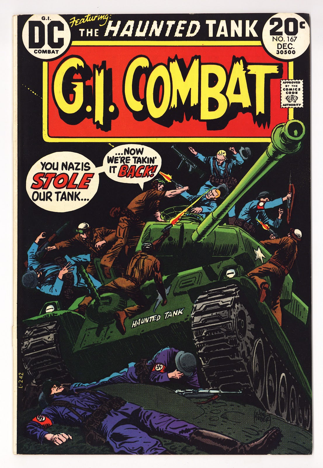 G.I. Combat Vol 1 167  Mid Grade Bottom Staple Detached  (1973)