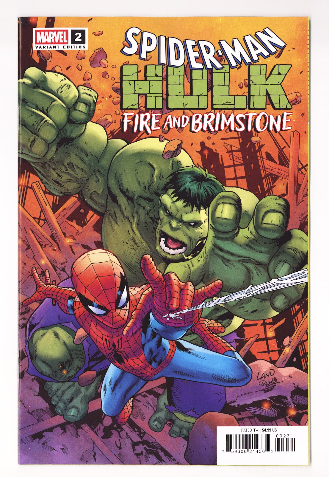 Spider-Man / Hulk: Fire and Brimstone  2 Land  Variant   (2026)