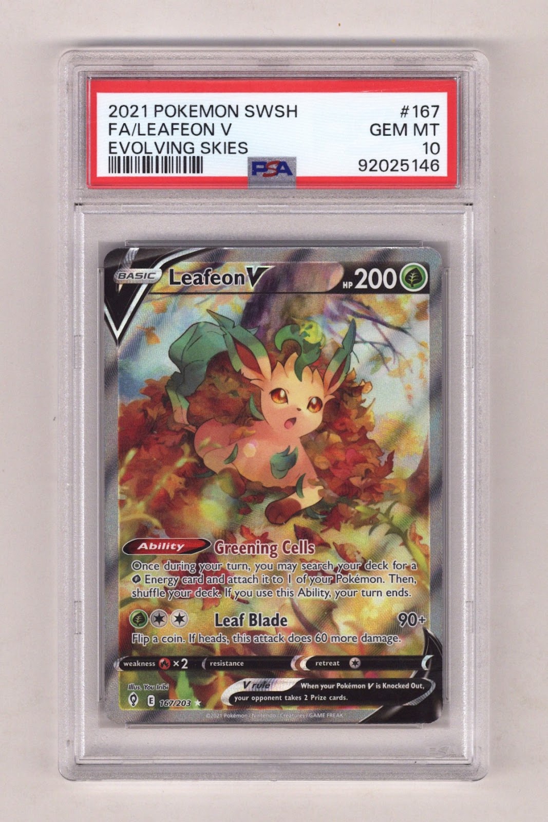Pokemon Evolving Skies Leafeon V PSA 10 (2021) | CaptCan Comics