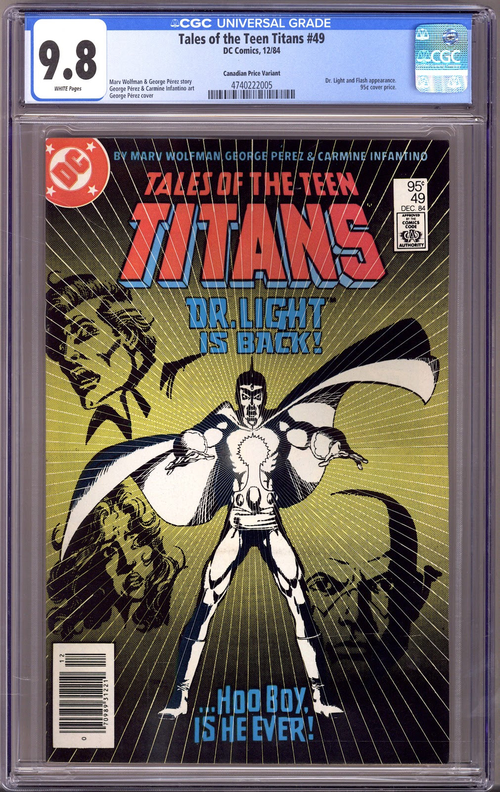 Tales of the Teen Titans 49 CGC 9.8 (NM/M) (1984) Canadian Price Variant 