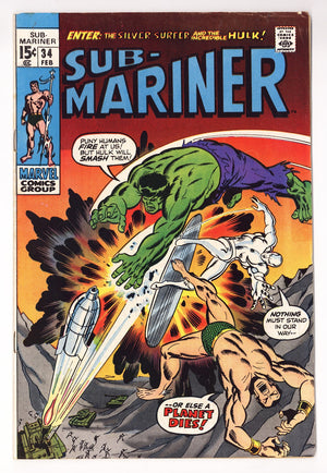 Sub-Mariner Vol 1 34  FN- (5.5)   (1971)