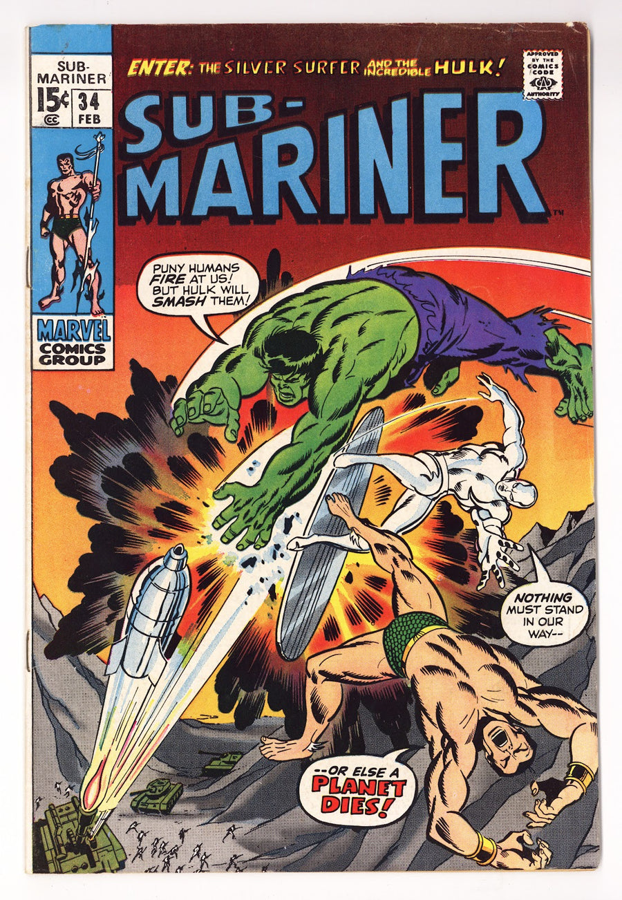 Sub-Mariner Vol 1 34  FN- (5.5)   (1971)     