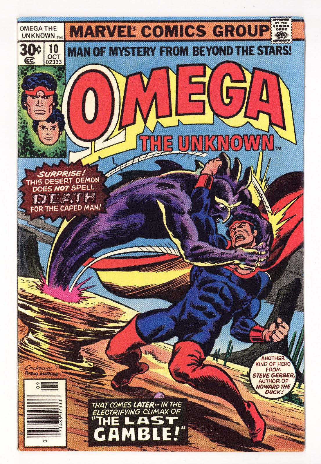 Omega the Unknown Vol 1 10  Mid Grade   (1977)   30¢  