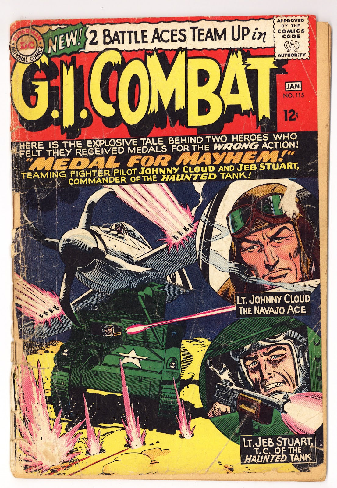G.I. Combat Vol 1 115  Very Low Grade Cover Detached  (1965)