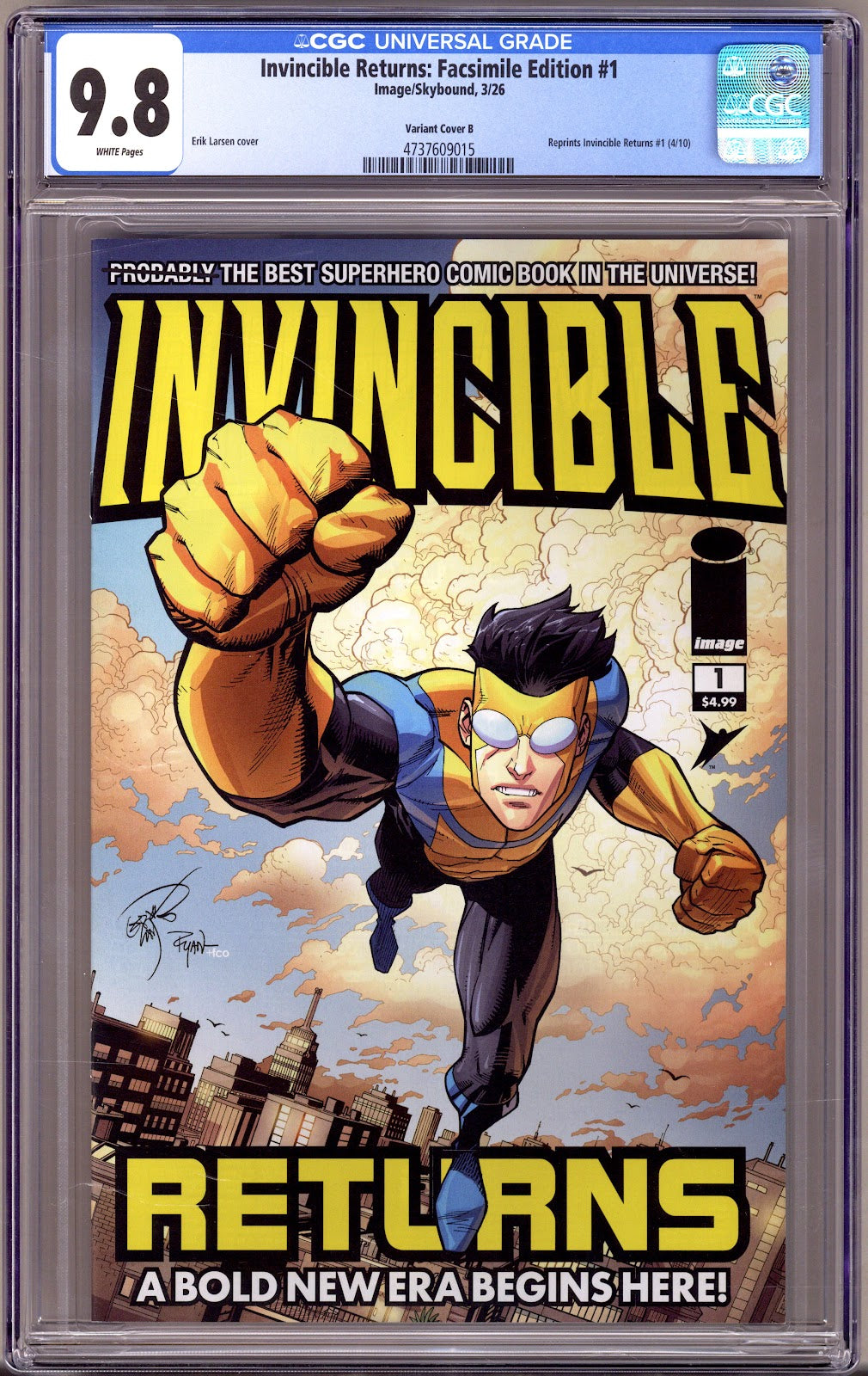 Invincible Returns: Facsimile Edition 1 CGC 9.8 (NM/M) (2026) Larsen Variant 