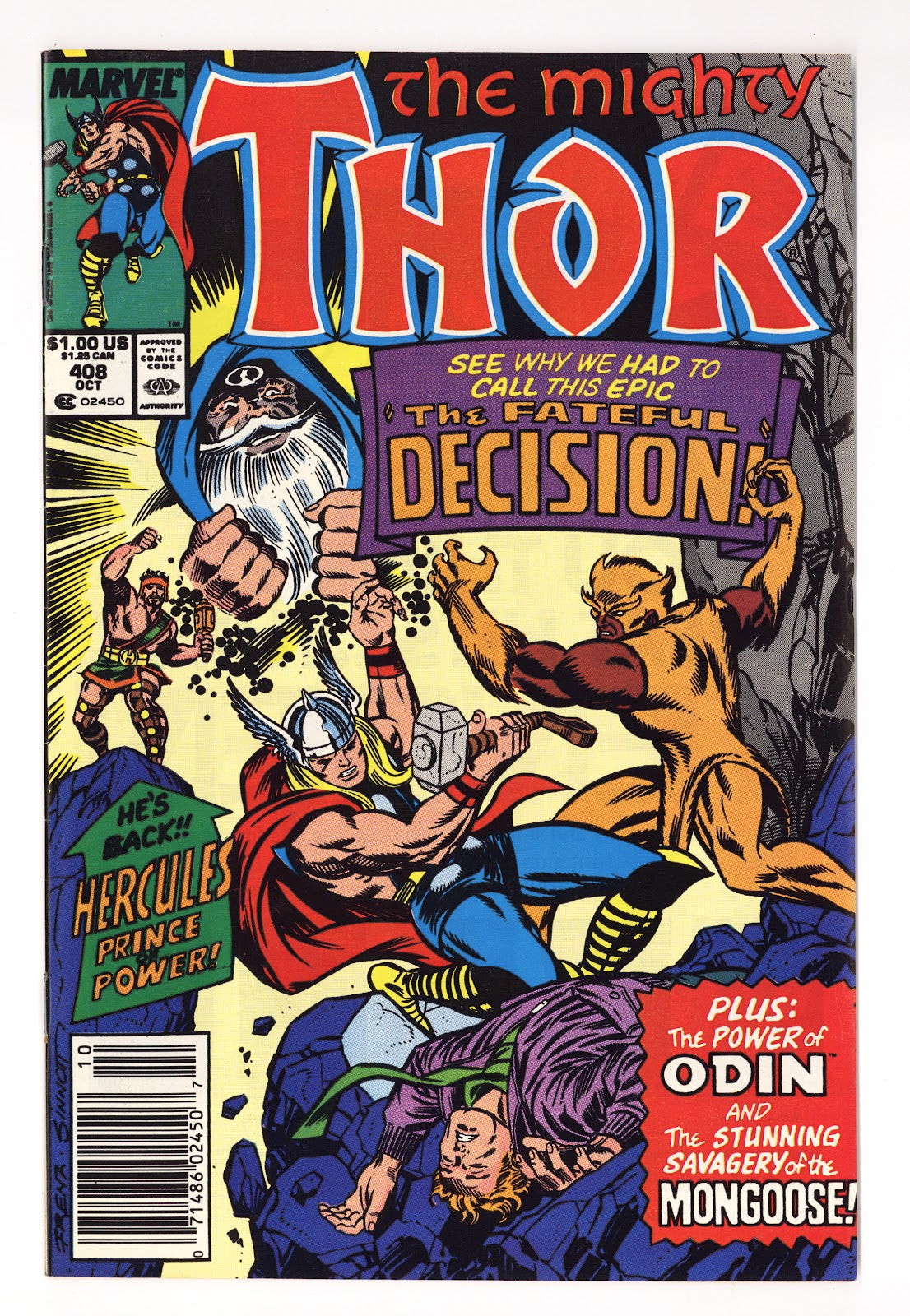 Thor Vol 1 408  Mid Grade   (1989)   Newsstand