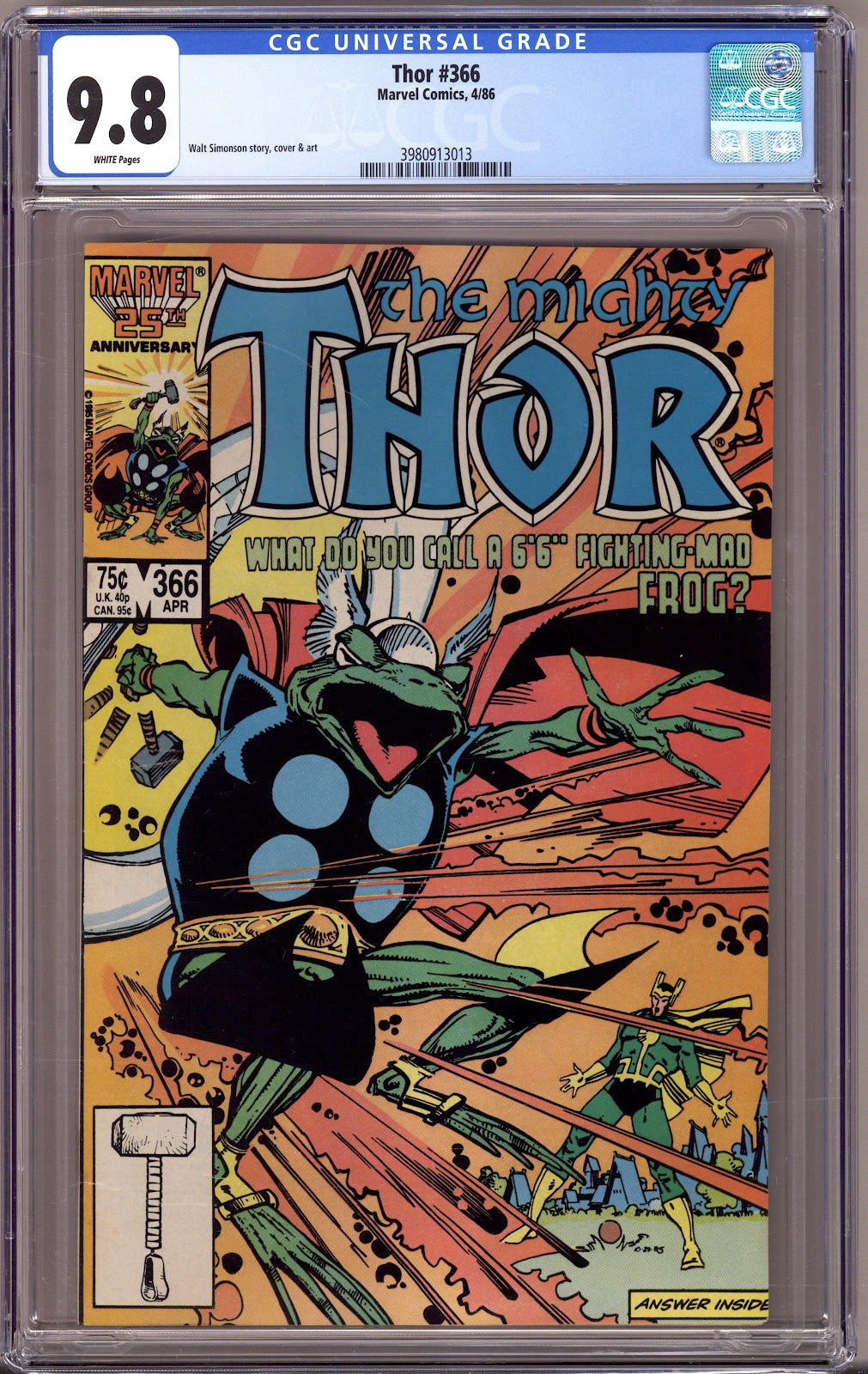 Thor Vol 1 366 CGC 9.8 (NM/M)   (1986)     