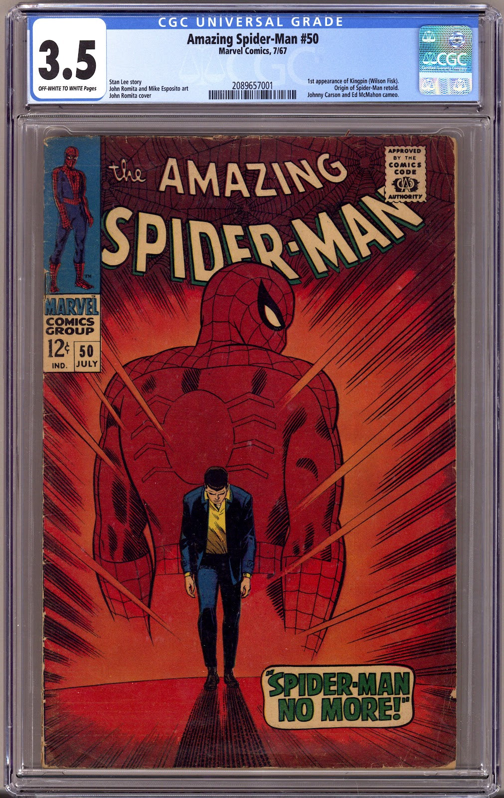 The Amazing Spider-Man Vol 1 50 CGC 3.5 (VG-)   (1967)