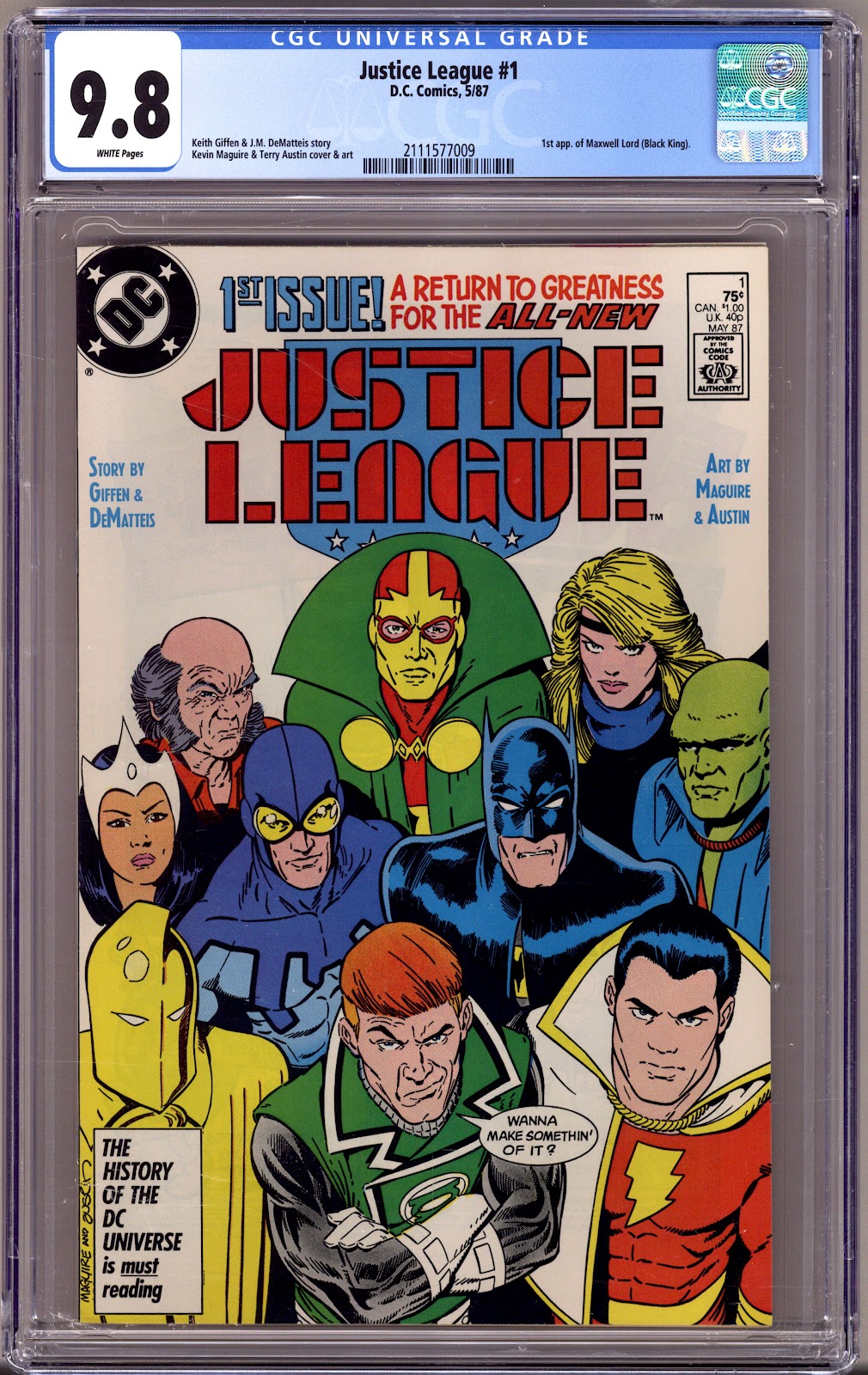 Justice League 1 CGC 9.8 (NM/M) (1987) 