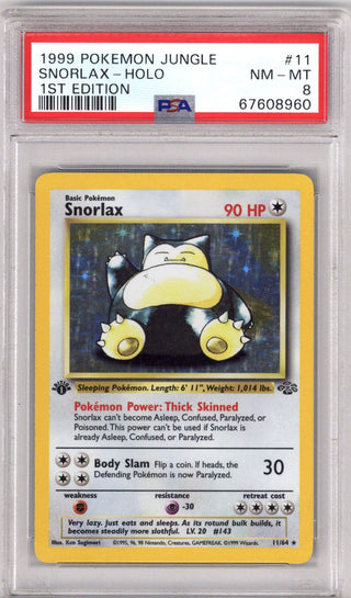 Pokemon Jungle Snorlax 1St Edition PSA 8 (1999)