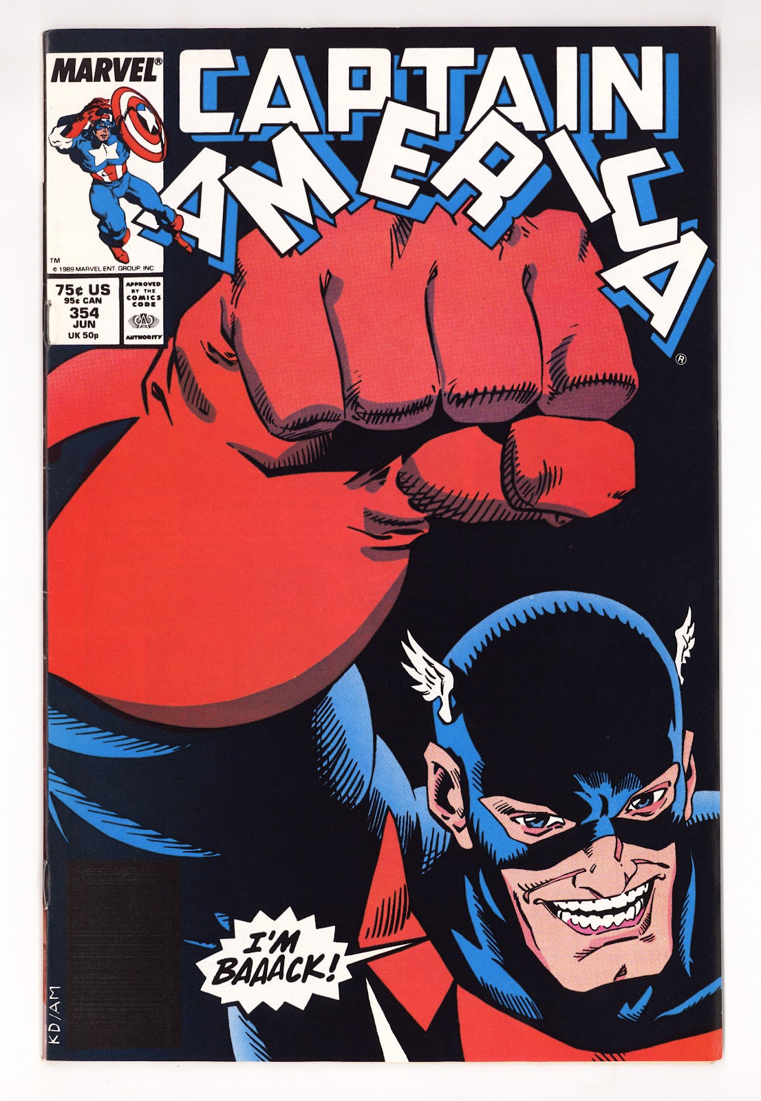 Captain America Vol 1 354  VF+ (8.5)   (1989)