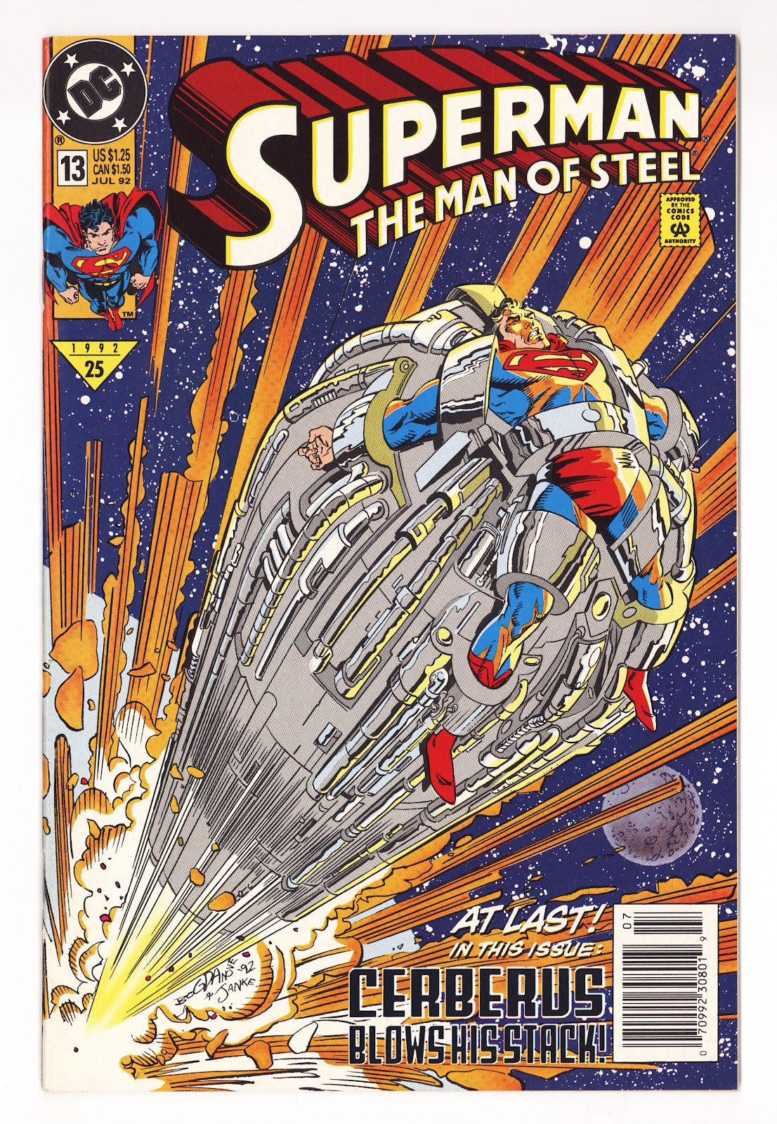 Superman: The Man of Steel 13 Mid Grade (1992) Newsstand 