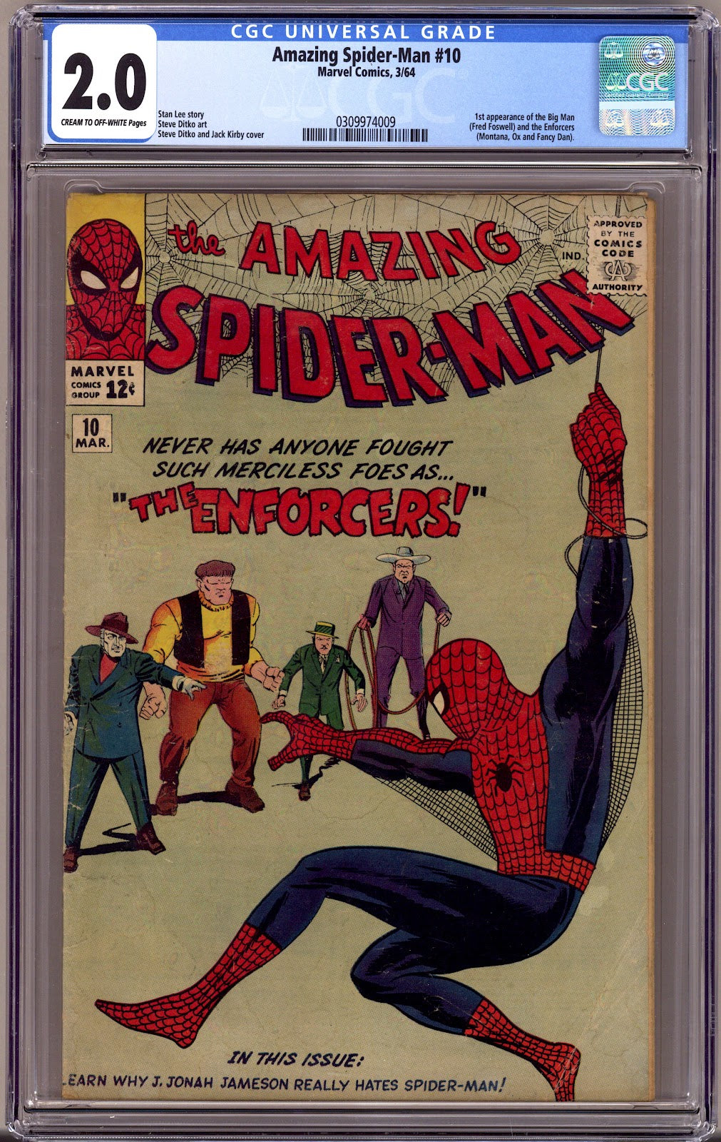 The Amazing Spider-Man Vol 1 10 CGC 2.0 (GD)   (1964)