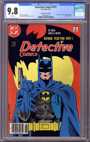 Detective Comics Vol 1 575 CGC 9.8 (NM/M) (1987) Canadian Price Variant