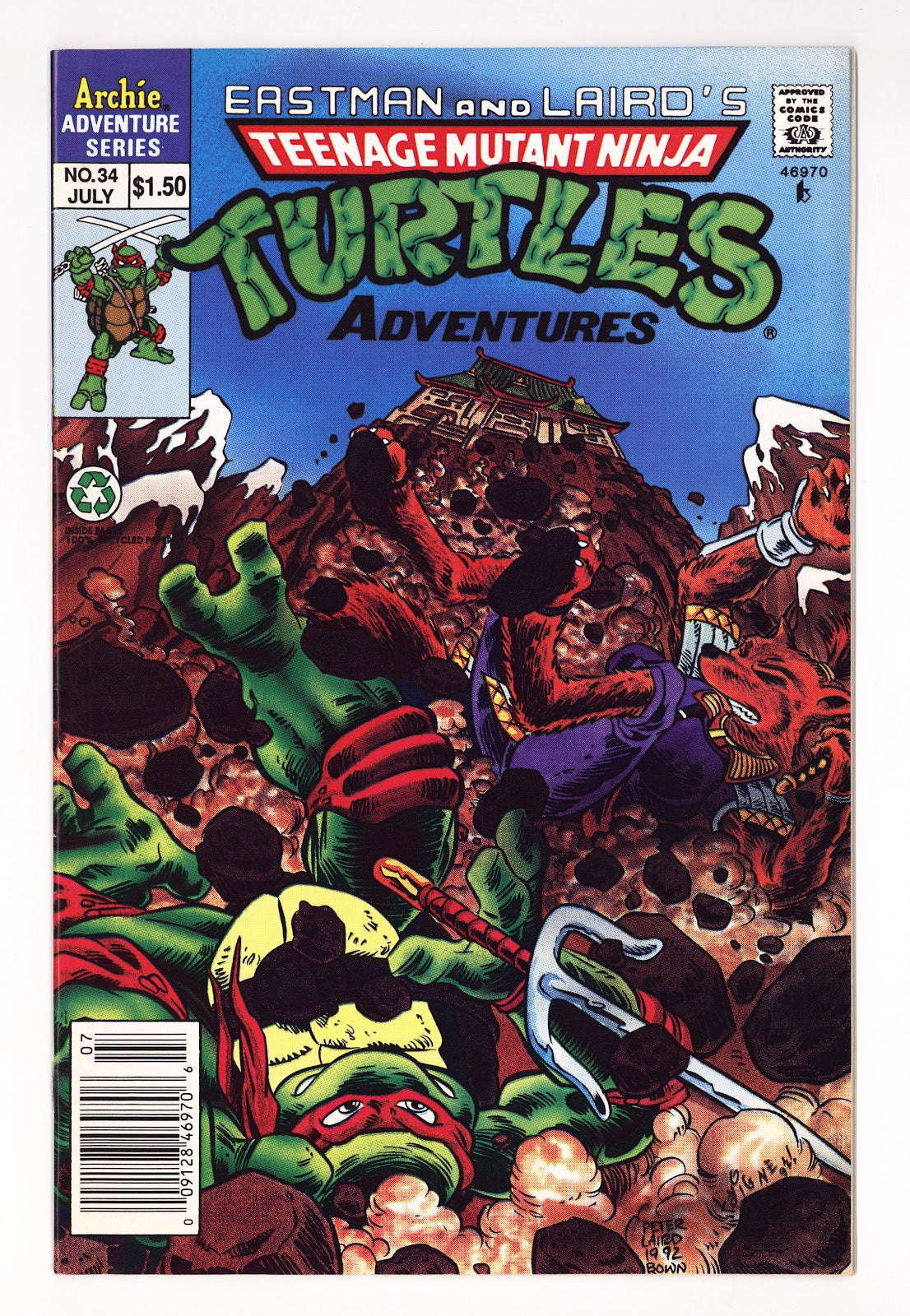 Teenage Mutant Ninja Turtles Adventures Vol 2 34  VF/NM (9.0)   (1992)   Canadian  