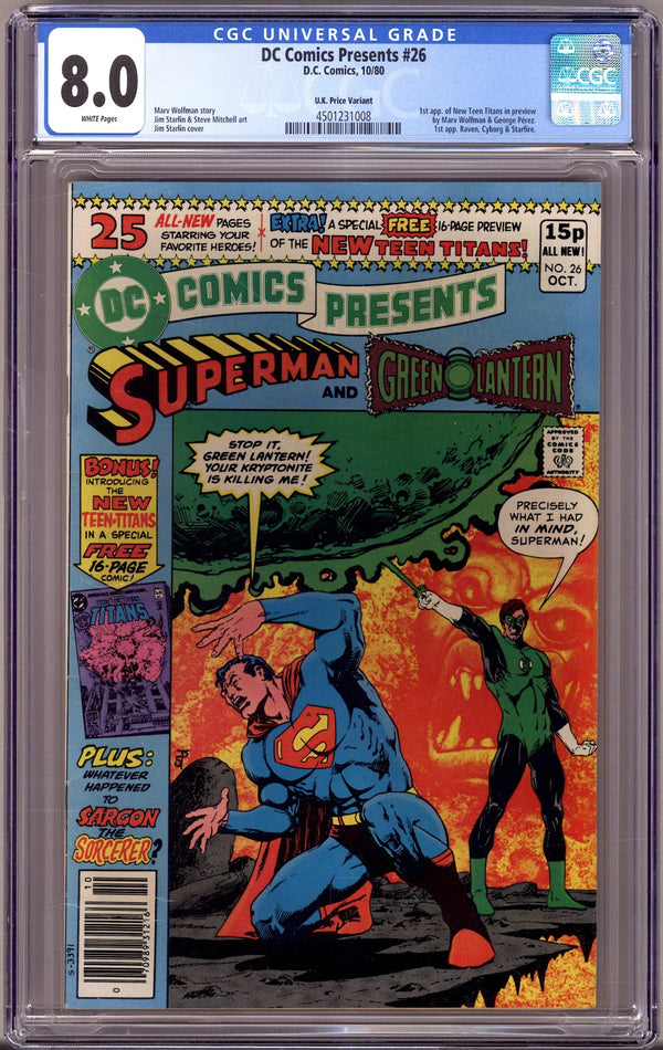 DC Comics Presents Vol 1 26 CGC 8.0 (VF) (1980) U.K. Price Variant