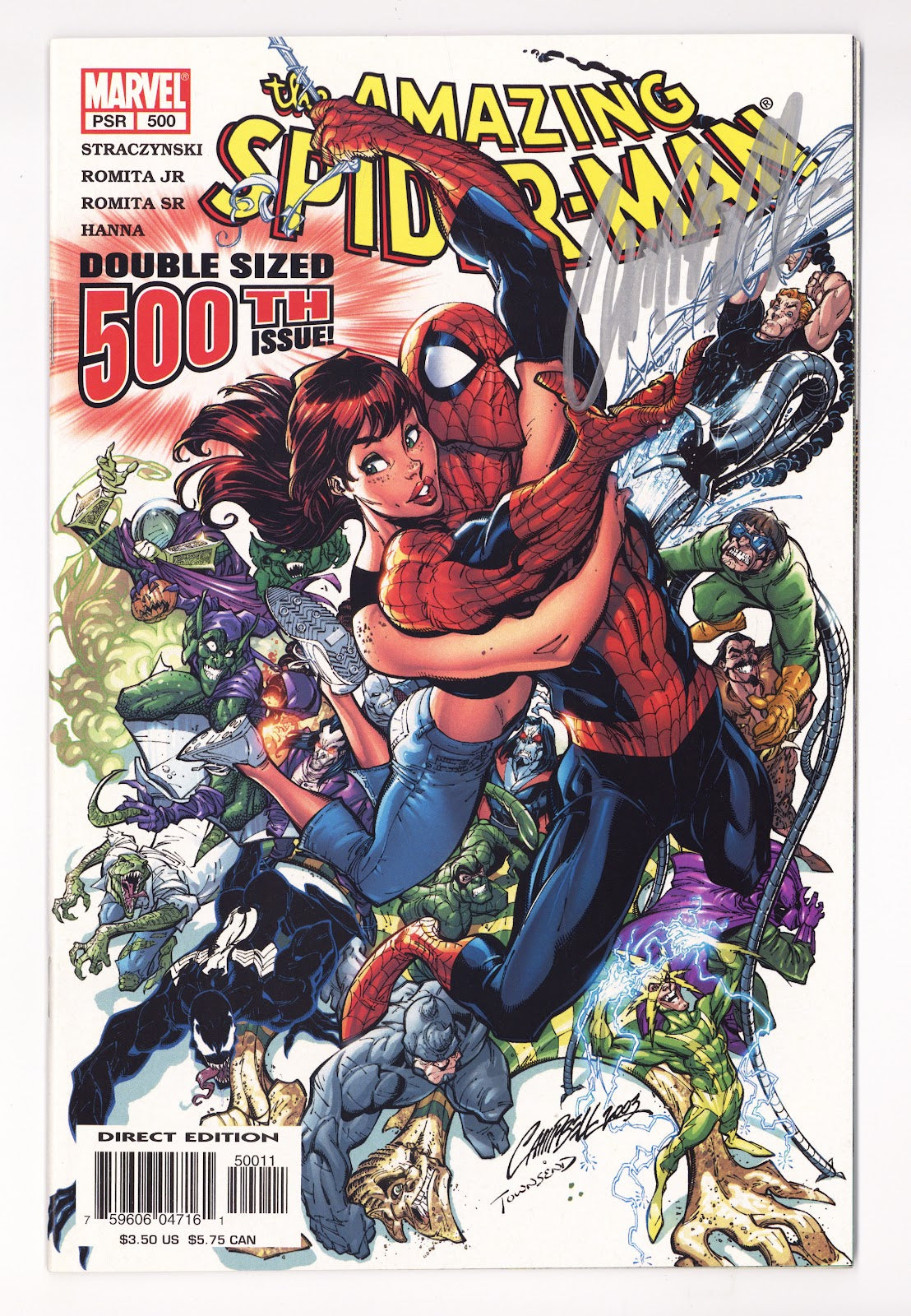 The Amazing Spider-Man Vol 2 500 VF/NM (9.0) (2003)  Signed x1 Cover J. Scott Campbell 