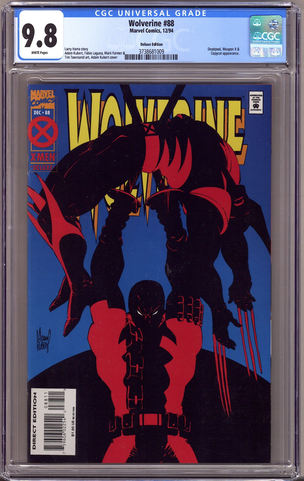 Wolverine Vol 2 88 CGC 9.8 (NM/M) Deluxe (1994) Deluxe 