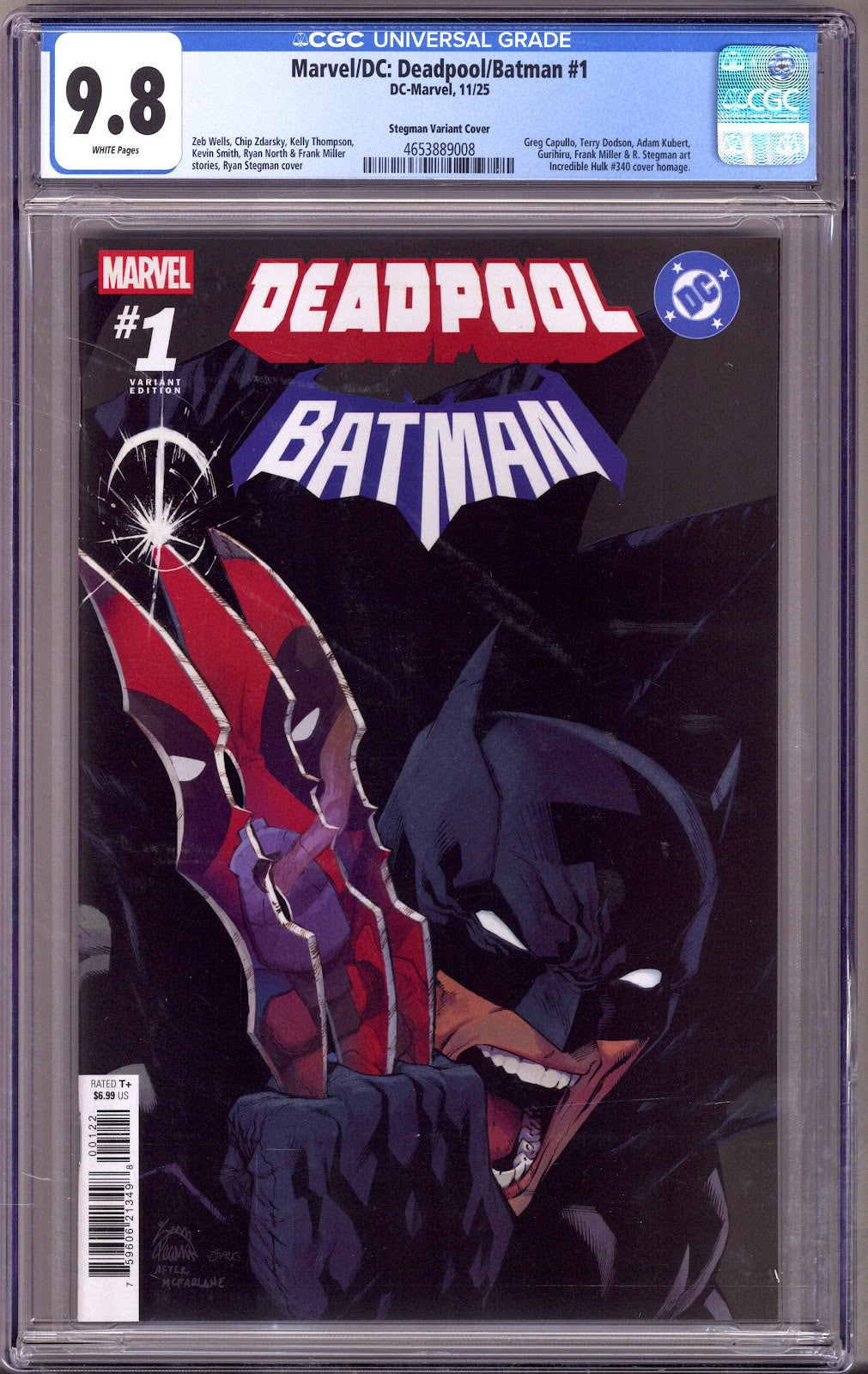 Marvel / DC: Deadpool / Batman 1 CGC 9.8 (NM/M) (2025) Stegman Homage Variant 