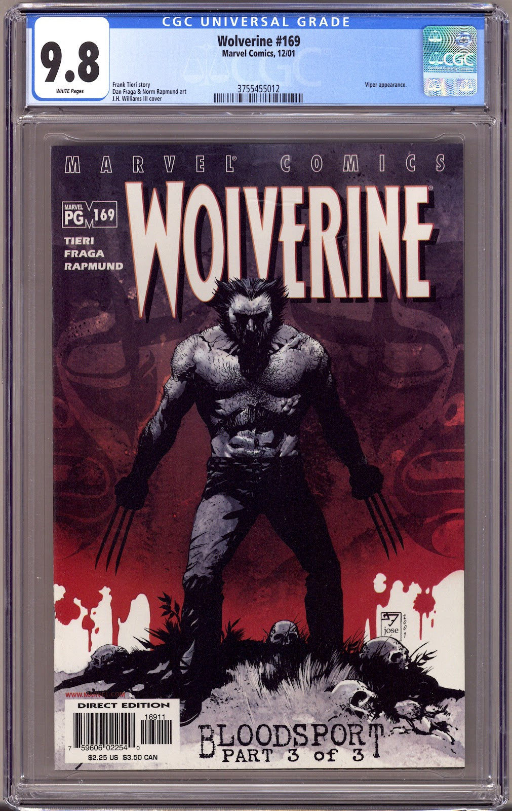 Wolverine Vol 2 169 CGC 9.8 (NM/M) (2001) 