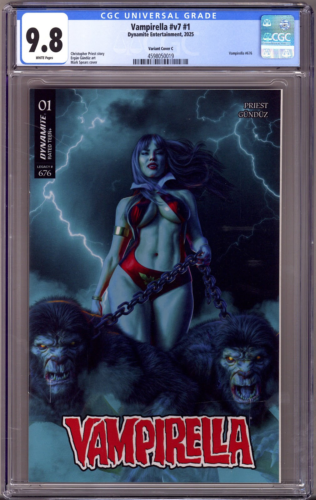 Vampirella Vol 7 1 CGC 9.8 (NM/M) (2025) Spears Variant 