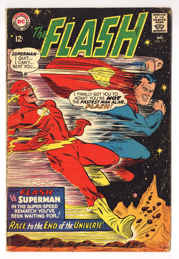The Flash Vol 1 175  VG (4.0) Two Wraps Detached  (1967)